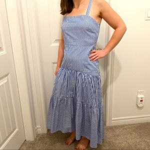 Banana Republic Blue and White Striped Maxi Dress